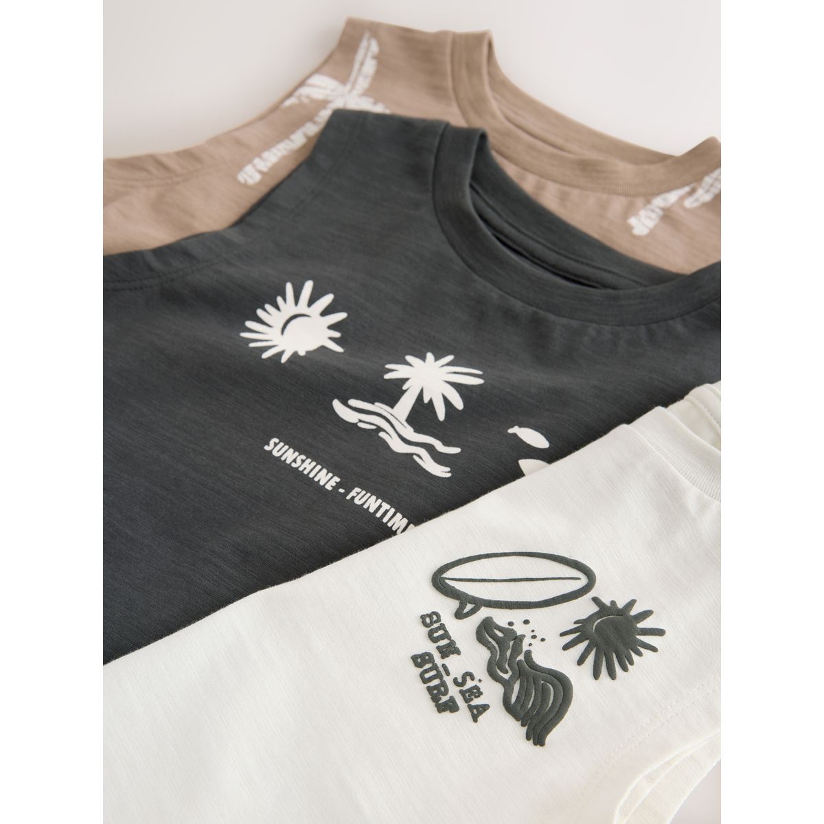 Débardeur à motif graphique, lot de 3 palmiers noirs, NEXT