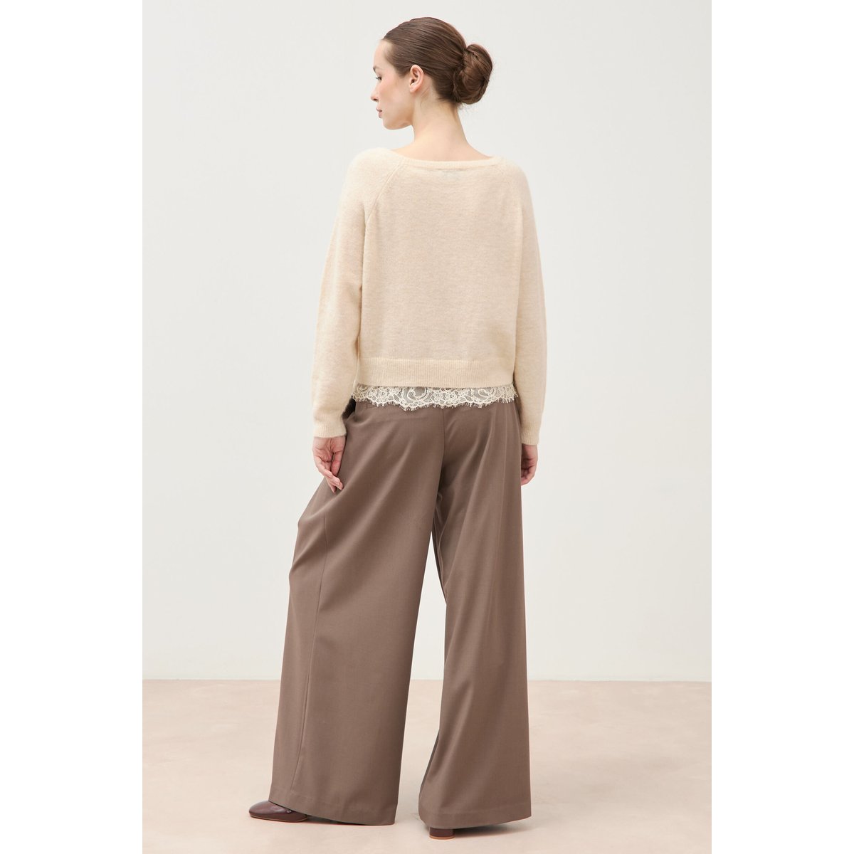 Pull manches longues col bateau ivoire, BONOBO