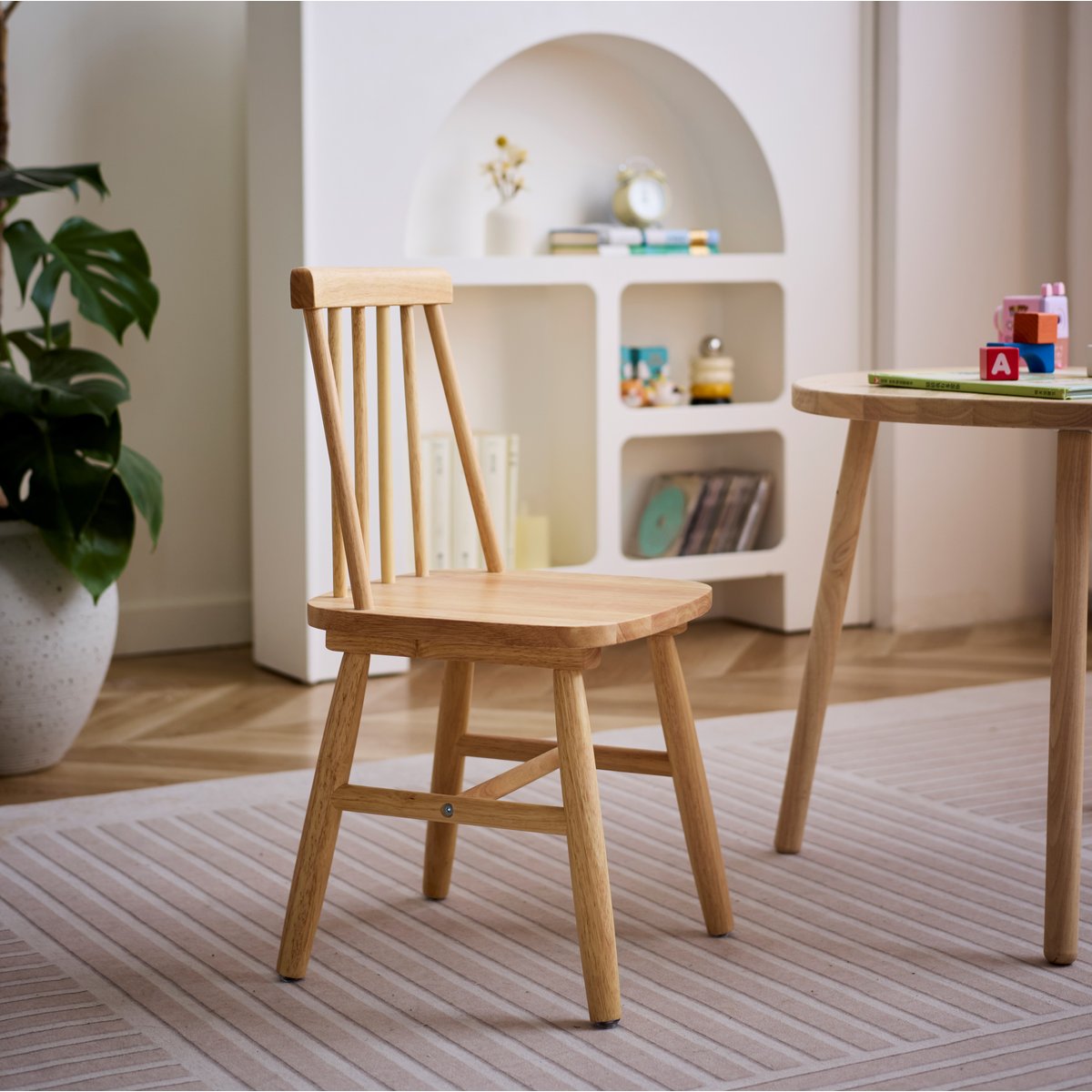 Lot de 2 chaises pour enfants, bois massif, NESNA bois naturel, NORDLYS