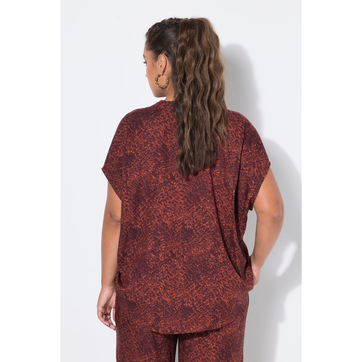 Blouse oversize, imprimé croco marron, STUDIO UNTOLD