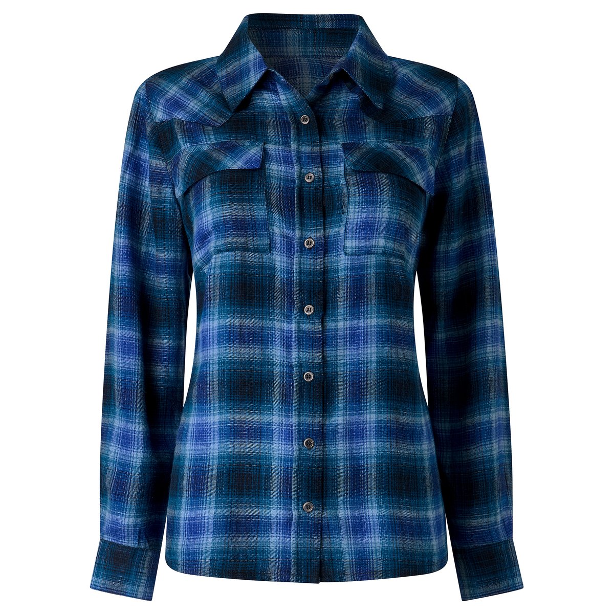 Chemise en Flanelle à Carreaux Anastasia bleu, JOE BROWNS