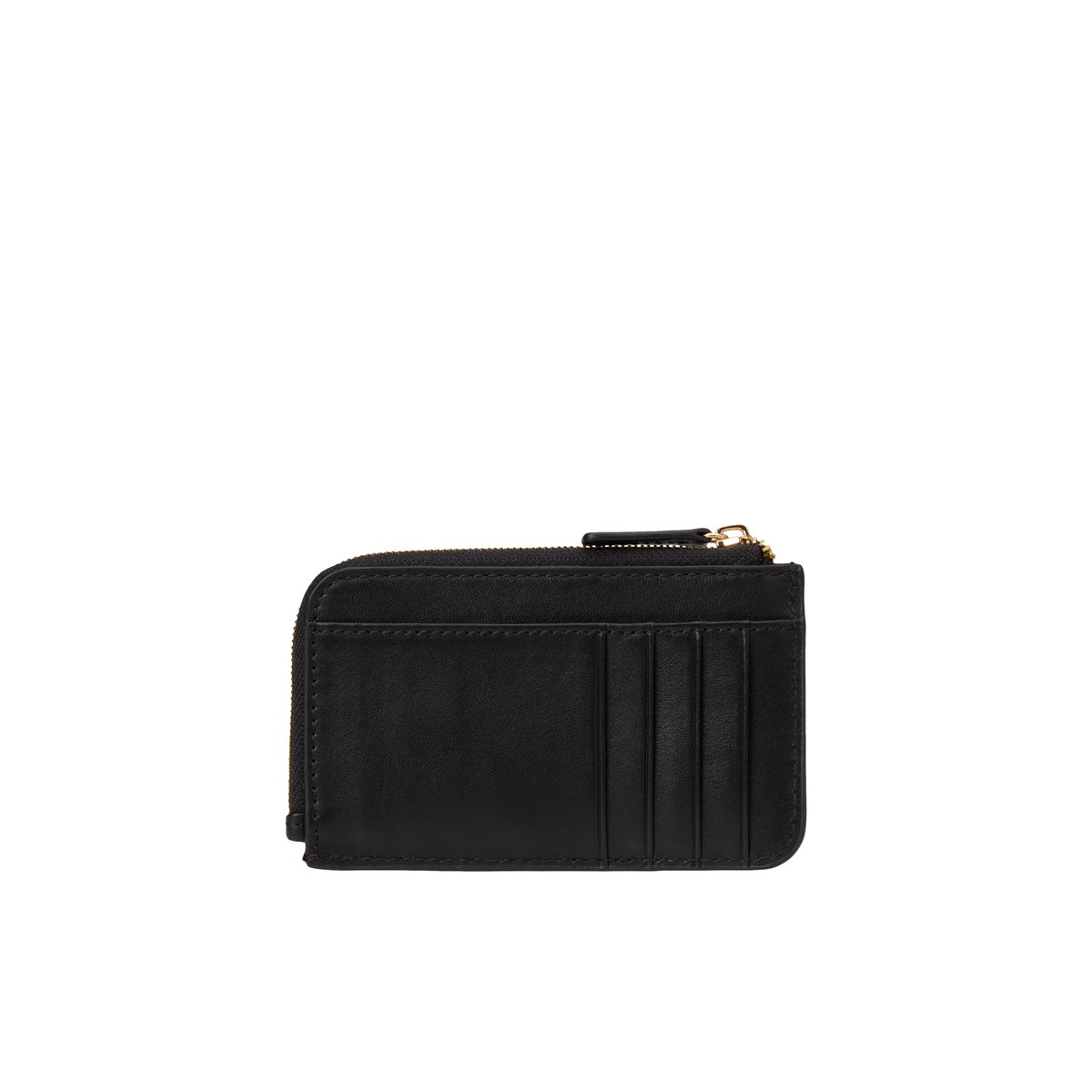 Porte-monnaie à fermeture éclair, modèle Florica en cuir de vachette de qualité supérieure noir, MARC O'POLO