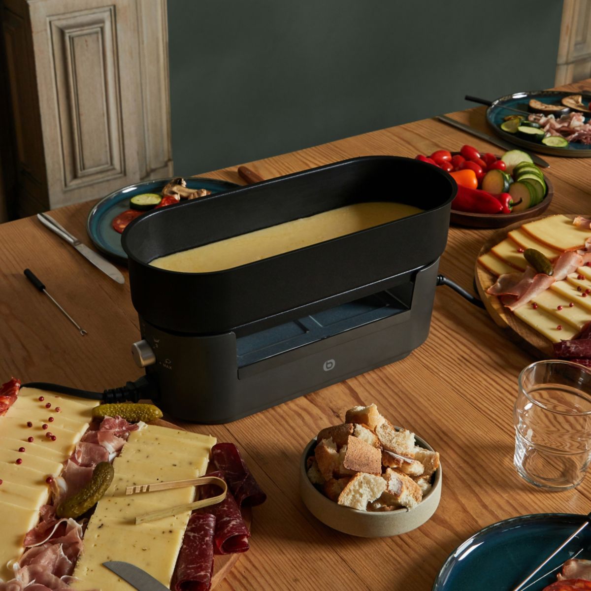 Raclette Fondue ERMP1 Duo Multiplug Fondue 2 personnes couleur unique, ESSENTIEL B