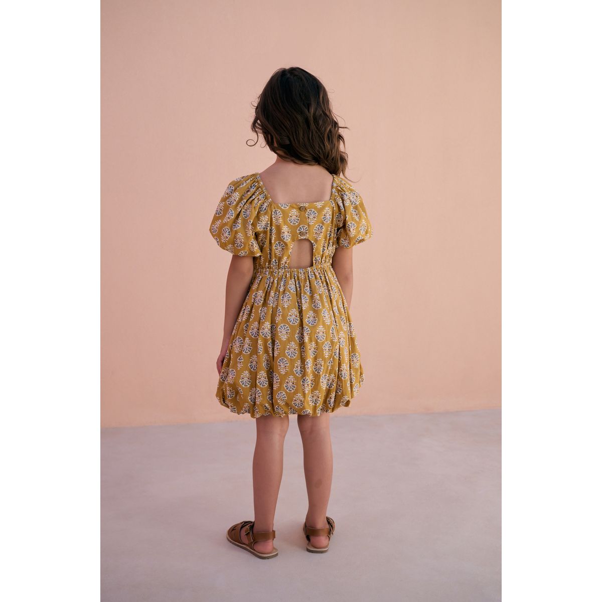 Robe bouffante imprimé jaune, NEXT