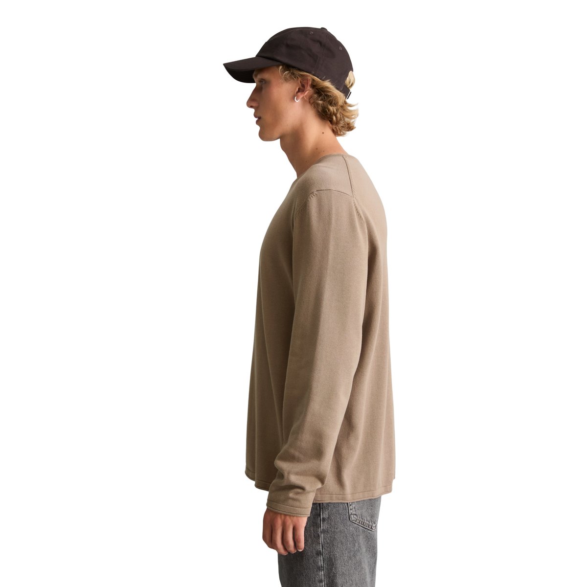 Pull coupe classique en pur coton biologique marron, MARC O’POLO DENIM
