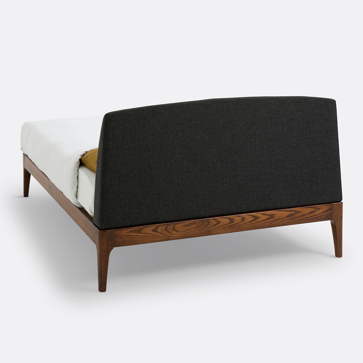 Cama con somier de cabecero AGURA gris oscuro / nogal, LA REDOUTE INTERIEURS