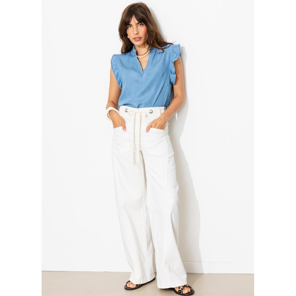 Blouse en lyocell jean moyen, PROMOD