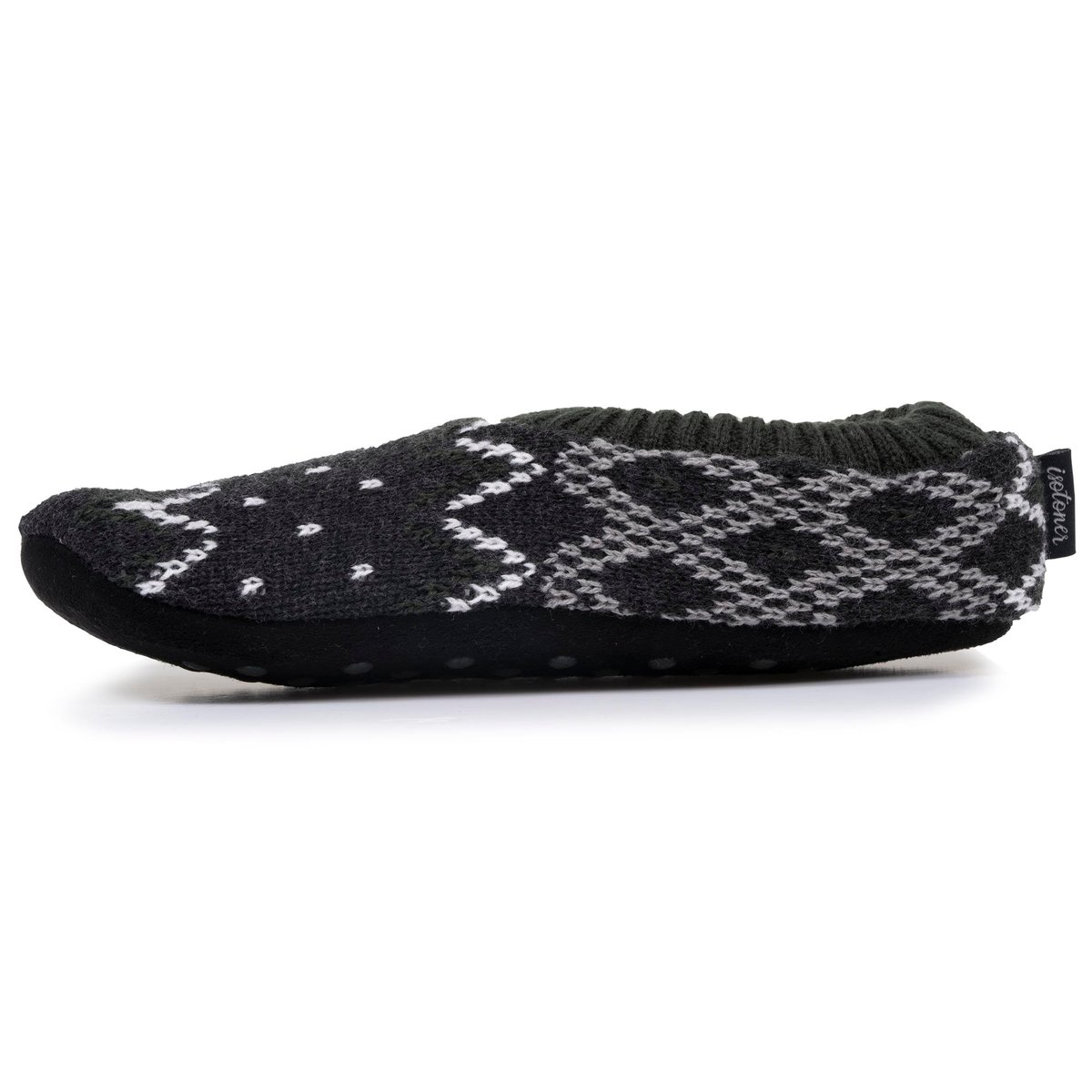 Chaussettes d'intérieur maille fourrées - semelle à picots antidérapants gris, ISOTONER