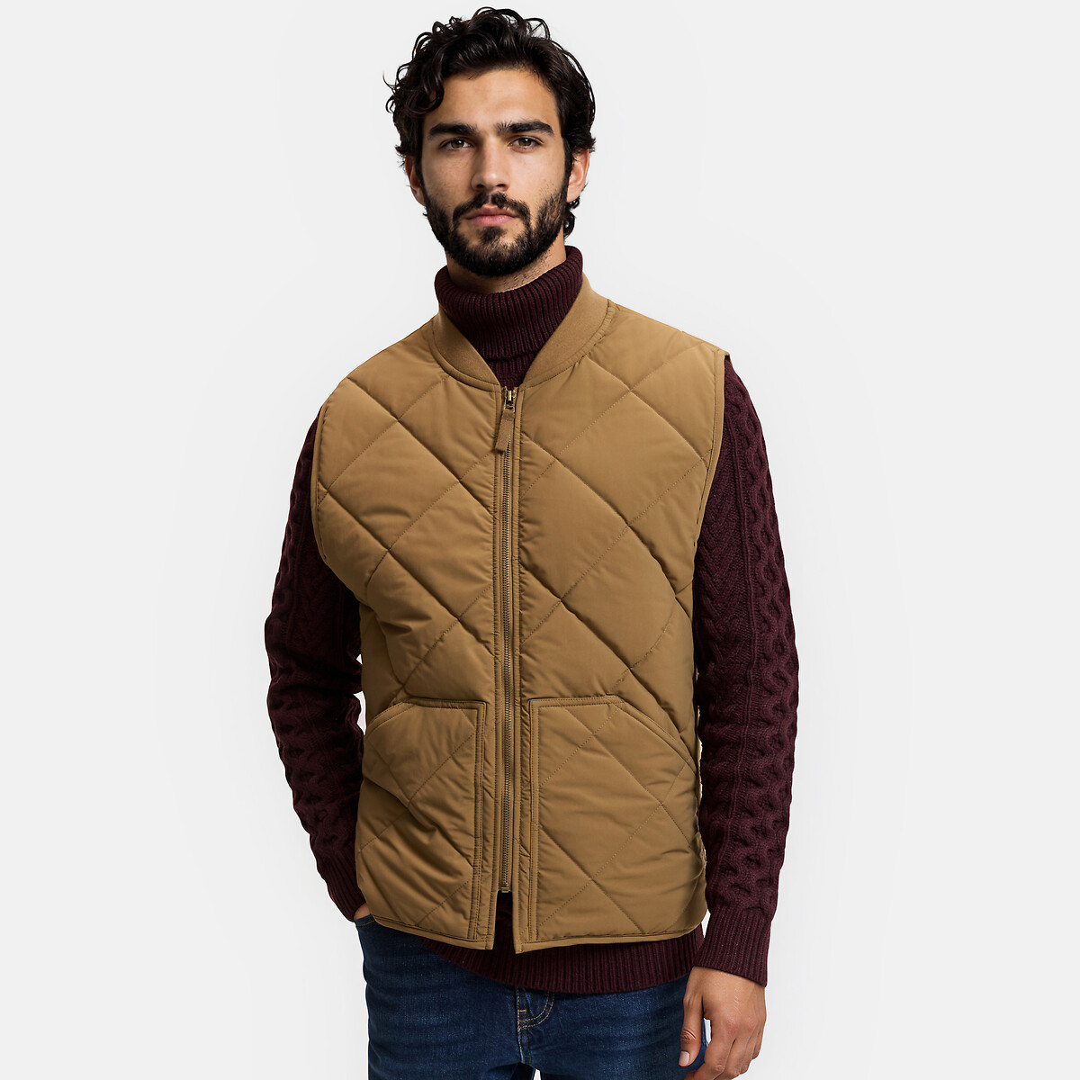 Doudoune courte matelassée, sans manches, mi-saison bronze, LA REDOUTE COLLECTIONS
