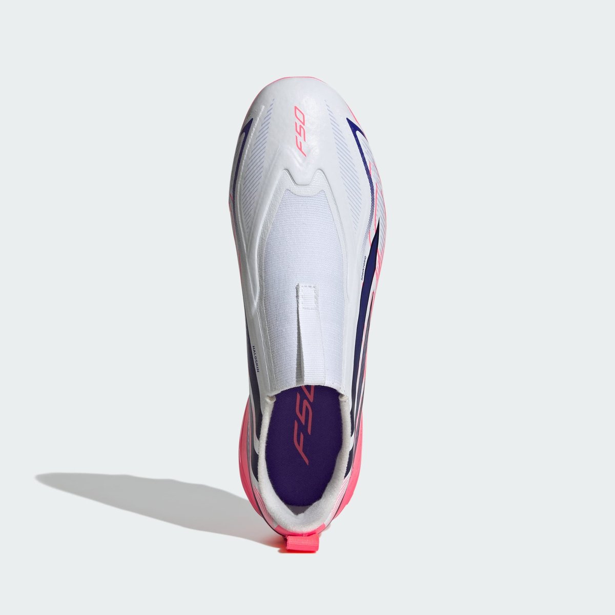 F50 Hyperfast League Laceless Artificial Ground Football Boots Kids F50 Hyperfast League Laceless Artificial Ground Football Boots Kids cloud white / solar purple / solar turbo, adidas Performance
