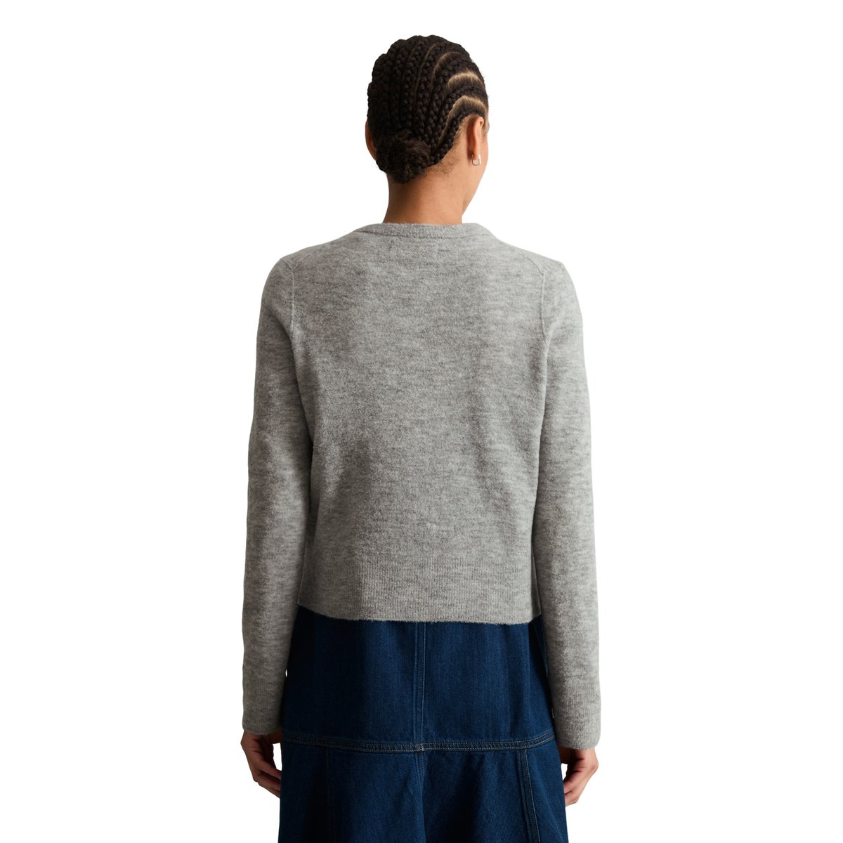 Cardigan coupe classique en fil bouclé gris, MARC O’POLO DENIM