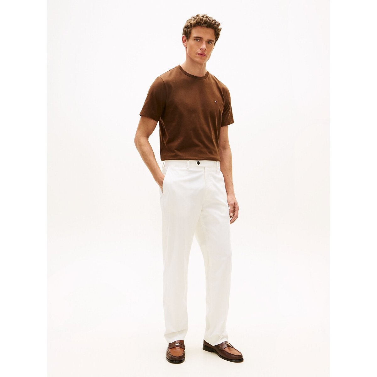 T-shirt épais droit marron, TOMMY HILFIGER