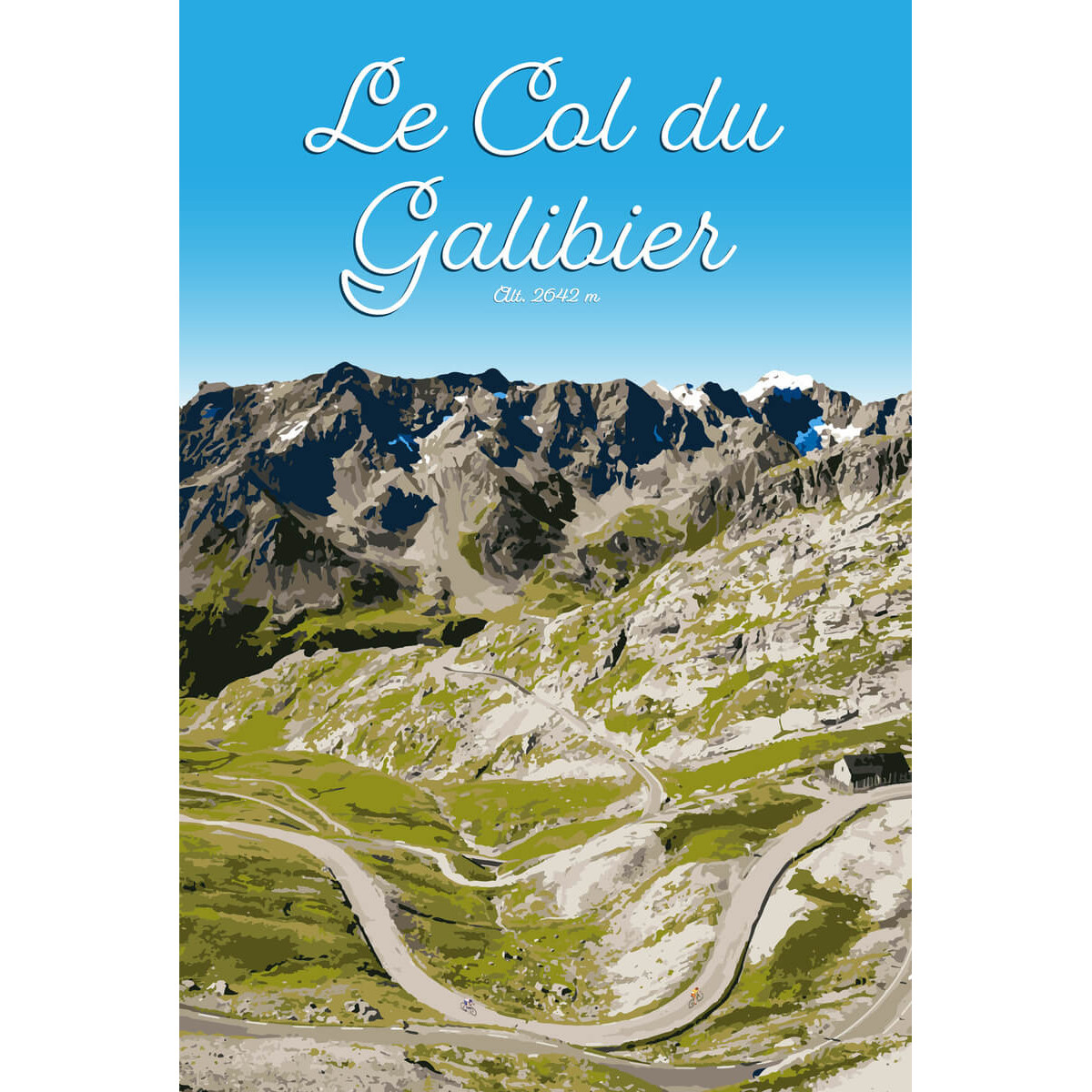 Tableau Mural Illustration Col Du Galibier MONTAGNE tableaux sur toile-vert, CEANOTHE