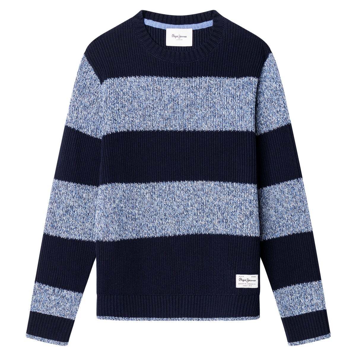 Pull Mouliné À Rayures Coupe Regular marine, PEPE JEANS