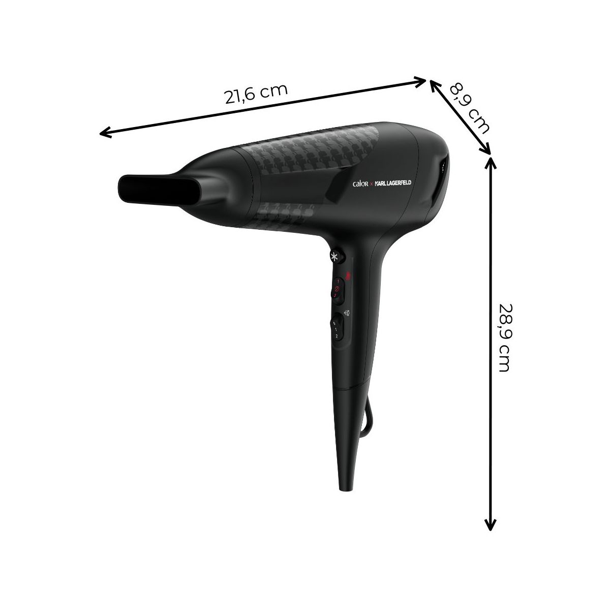 Sèche cheveux Studio Dry Karl Lagerfeld CV581LC0 noir, CALOR