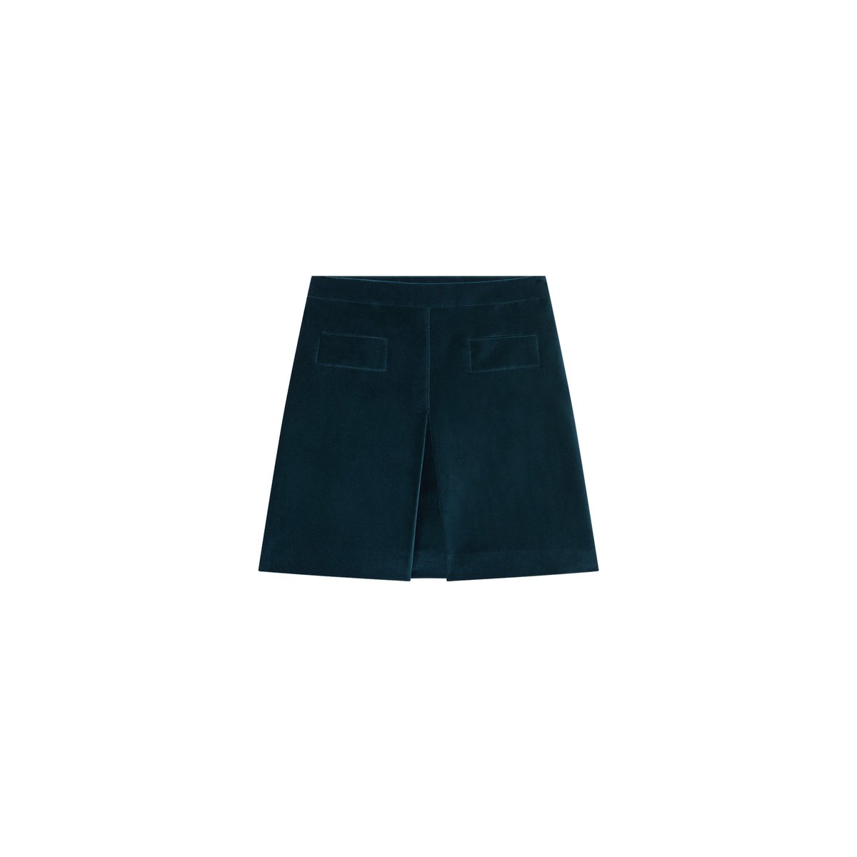 Jupe courte en velours JODA vert canard, CAROLL
