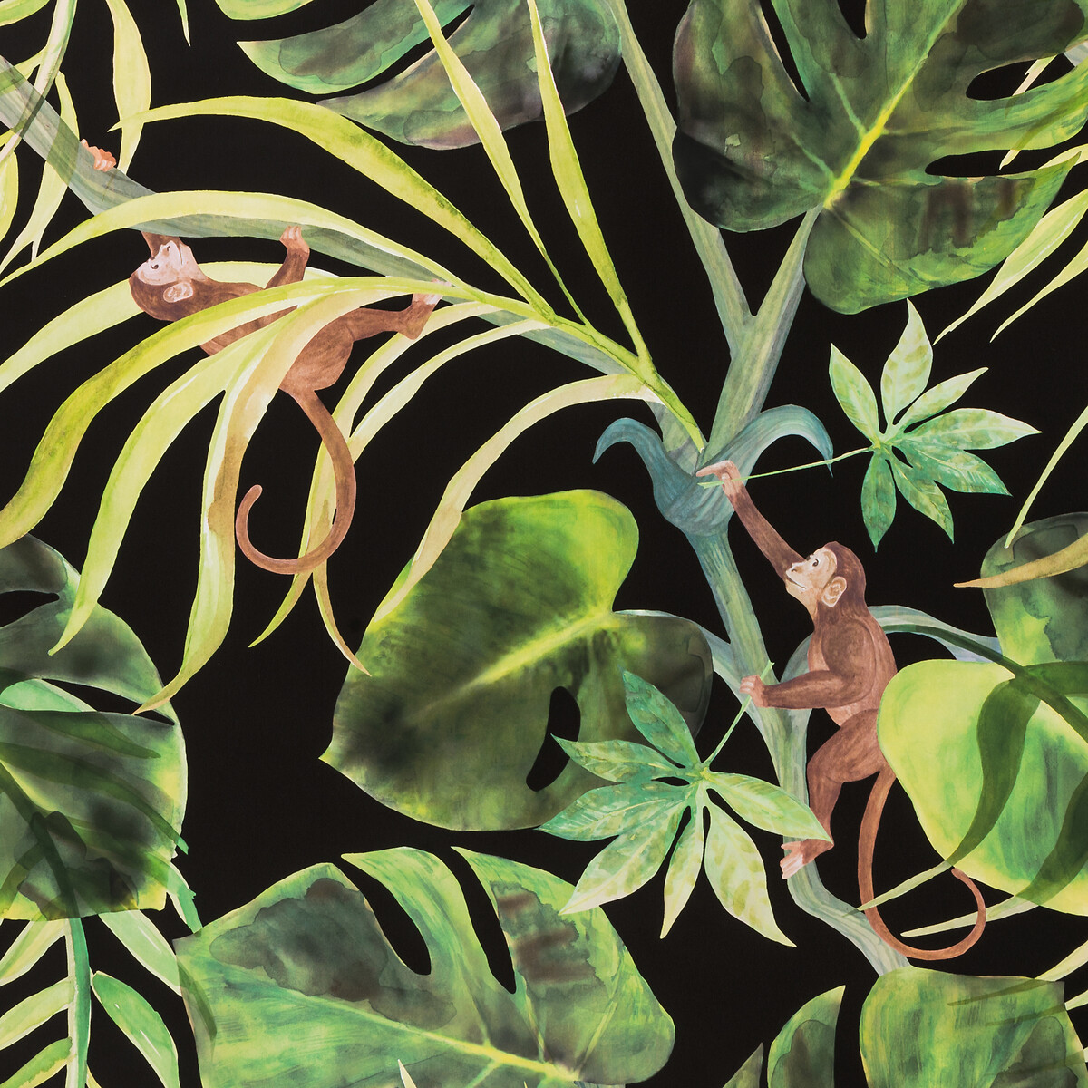 Monkey Business Wallpaper black, CLARKE & CLARKE
