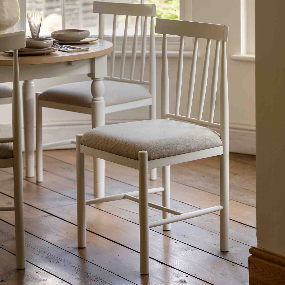 Set of 2 Ende Upholstered Dining Chairs off-white, ÉDITÉ