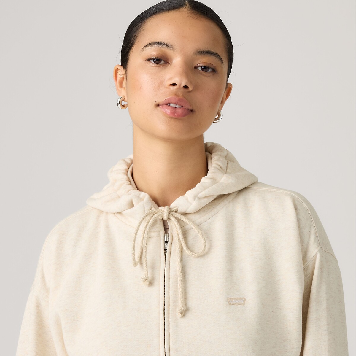 Sweat zippé à capuche ecru, LEVI'S