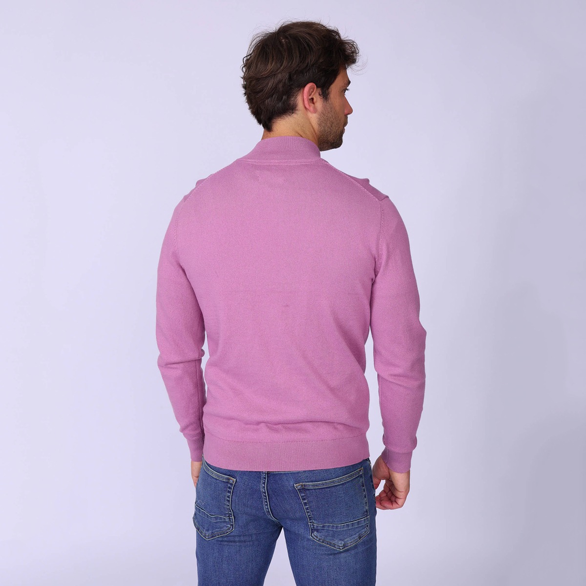 Pull col camionneur mauve, MISE AU GREEN