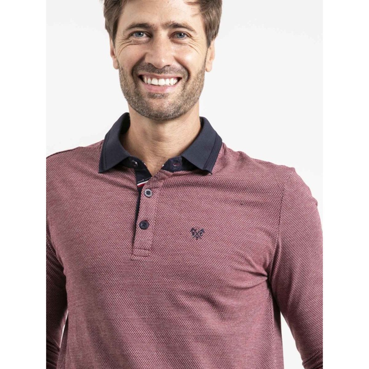Polo Manches Longues Pur Coton Poumix bordeaux, RITCHIE