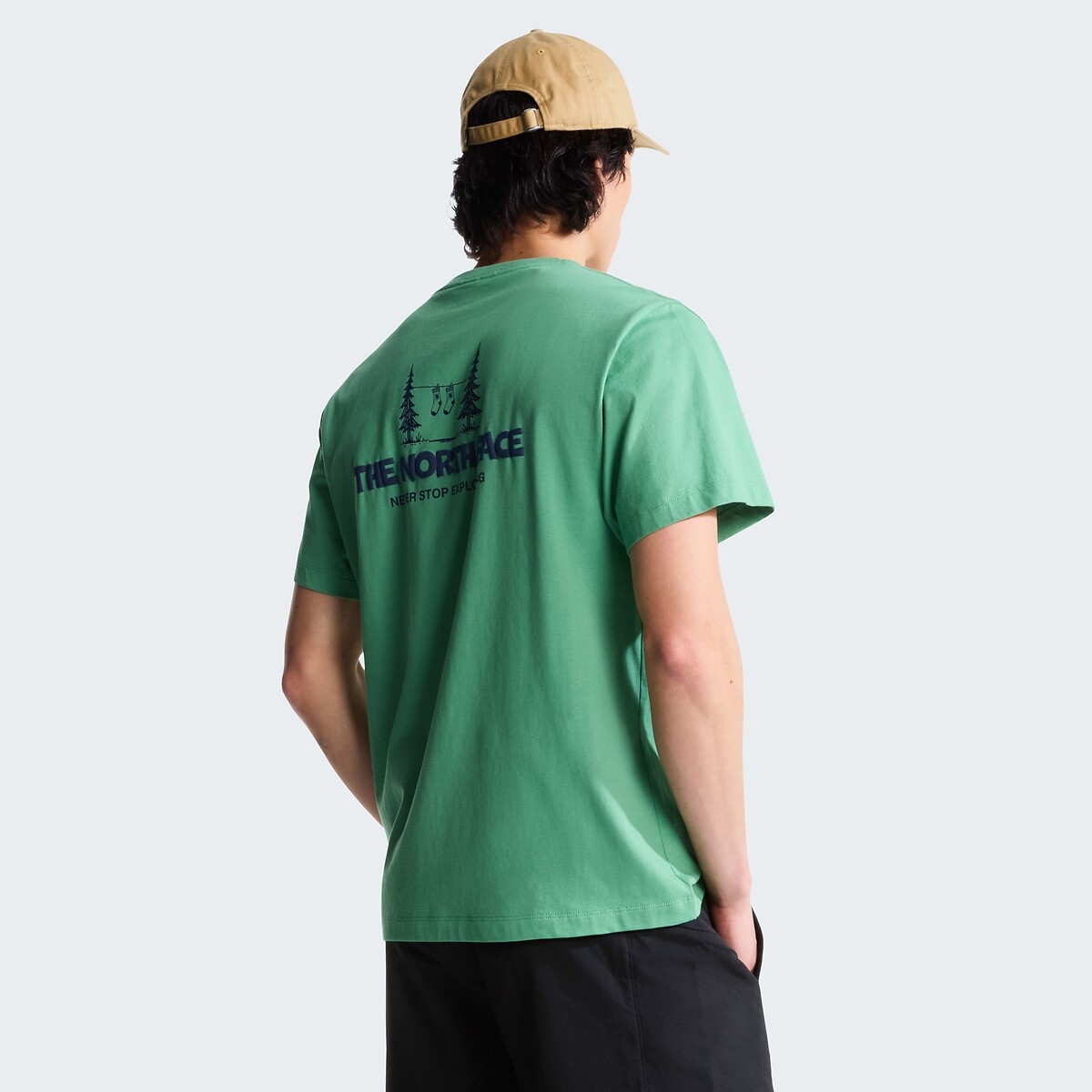 Kurzarm-T-Shirt mit Rückenprint, Camping dunkelgrün/hellgrün, THE NORTH FACE