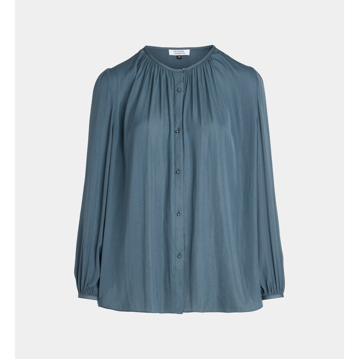 Blouse danube satl ample à manches longues bleu grisé, GALERIES LAFAYETTE