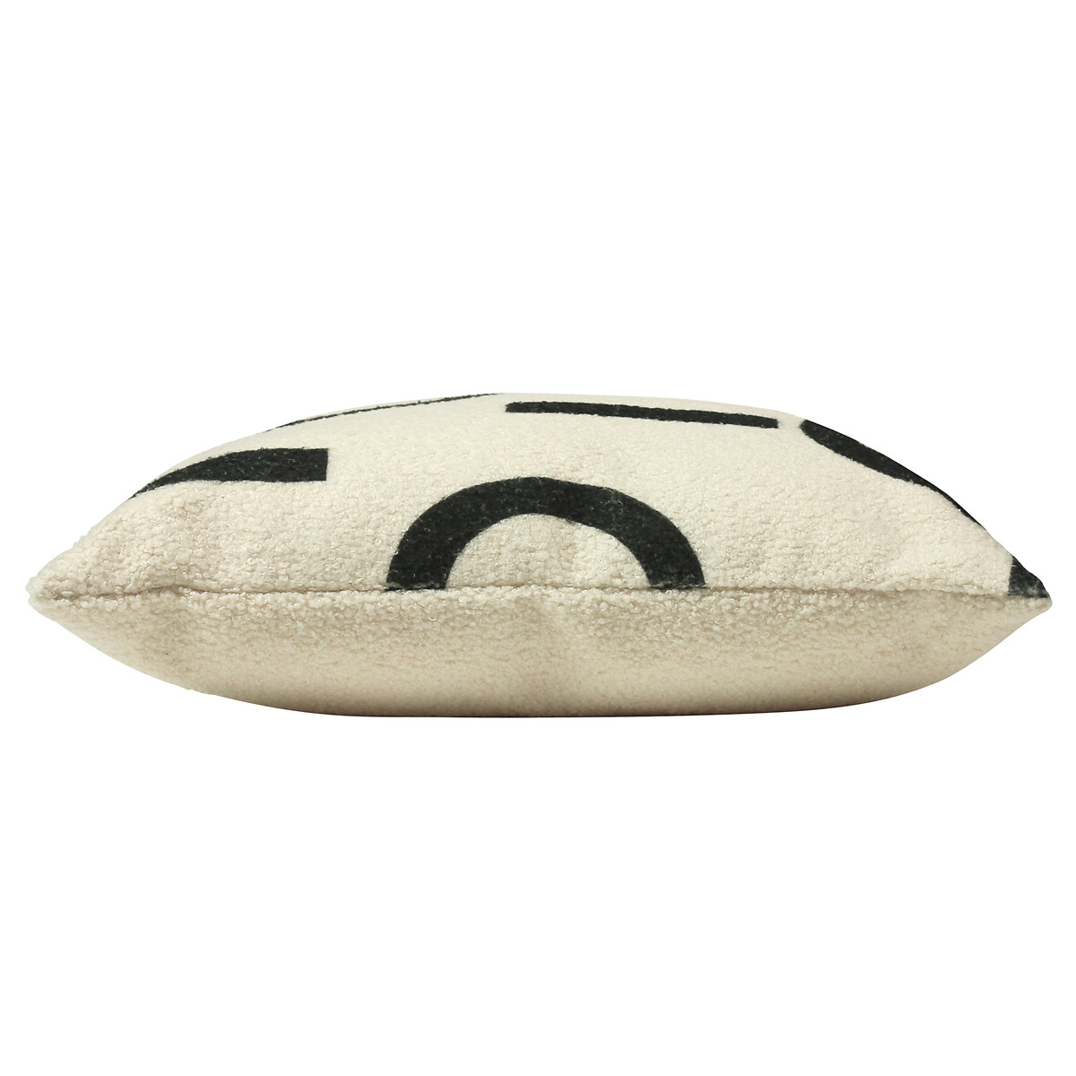 Shearling Circa Geometric Fleece Filled Cushion 43x43cm black, FURN.