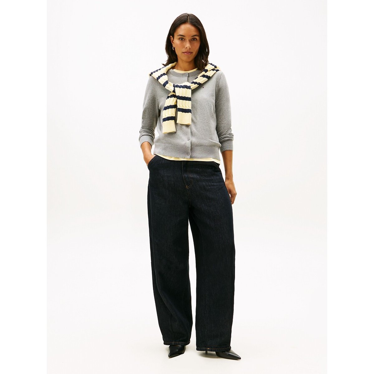 Crew Neck Cardigan grey, TOMMY HILFIGER