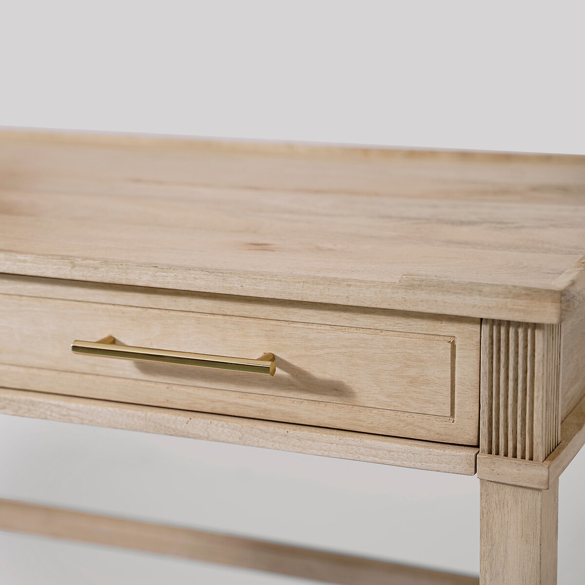 Claudine Mango Wood 2 Drawer Desk light wood, SWOON