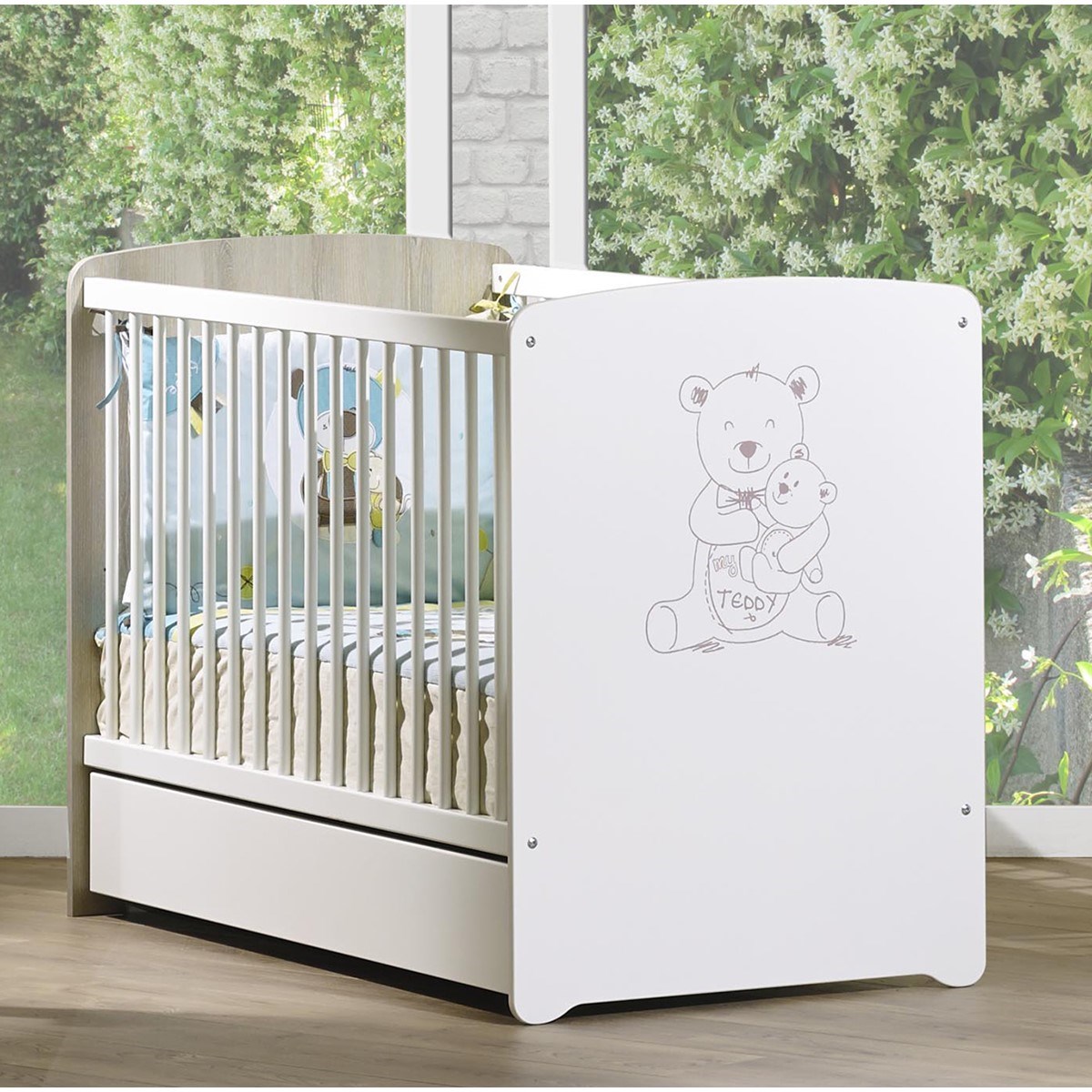 Tiroir pour Lit en bois blanc, BABY PRICE