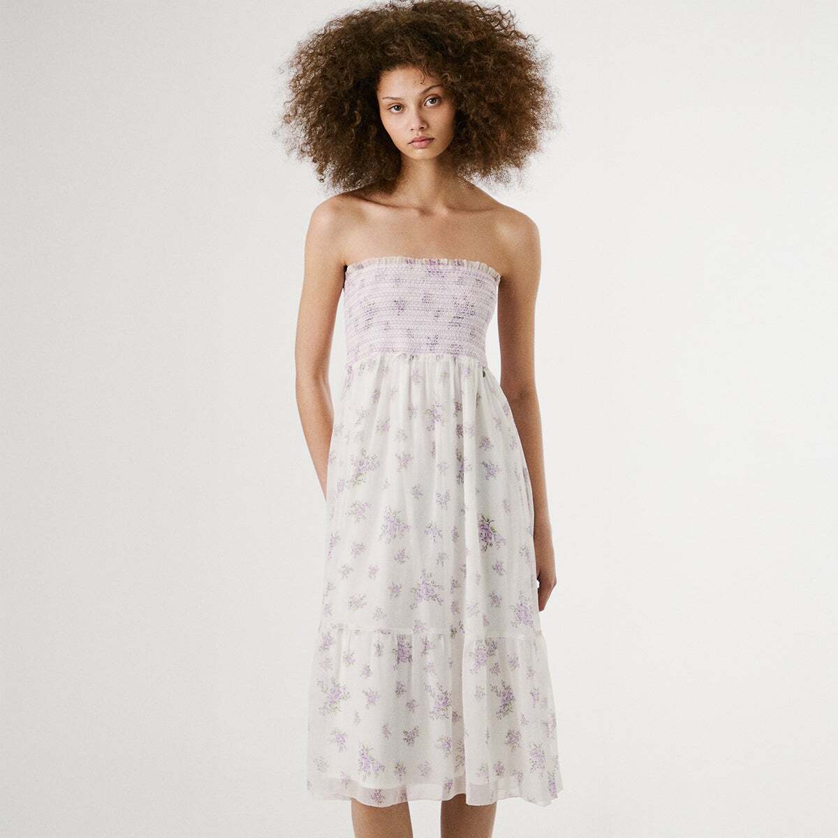 Jupe Longue À Imprimé Floral blanche mousse, PEPE JEANS