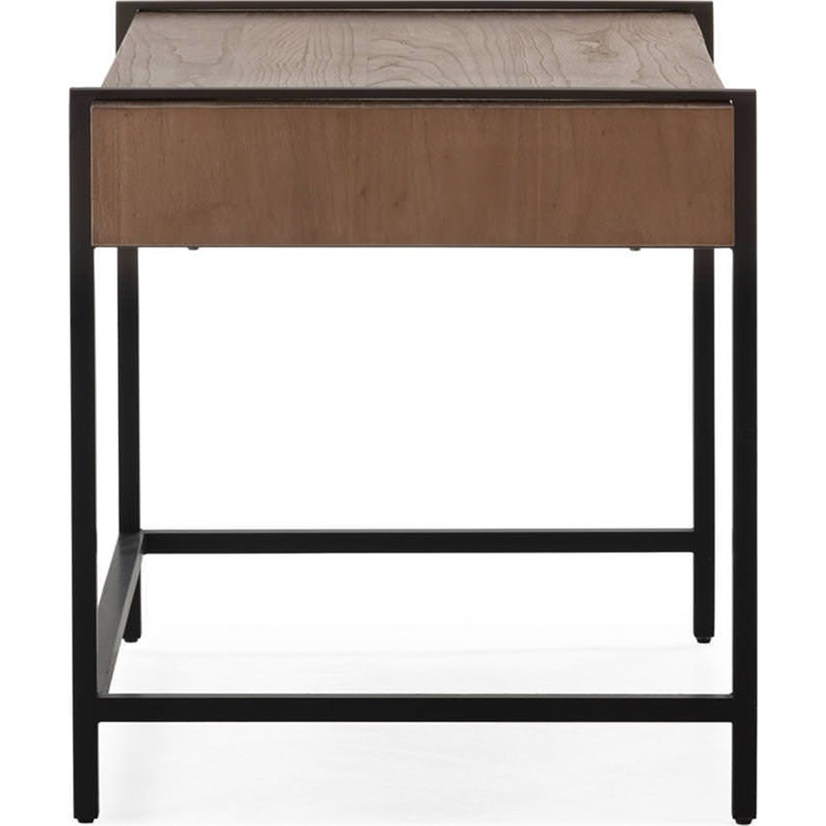 Bureau en bois d'orme et métal noir mat et noyer, RECOLLECTION