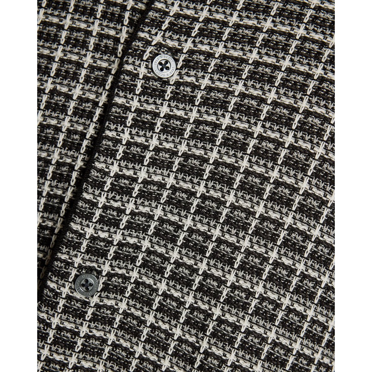 Cardigan maille panier en maille à col noir lacquer, LYLE & SCOTT