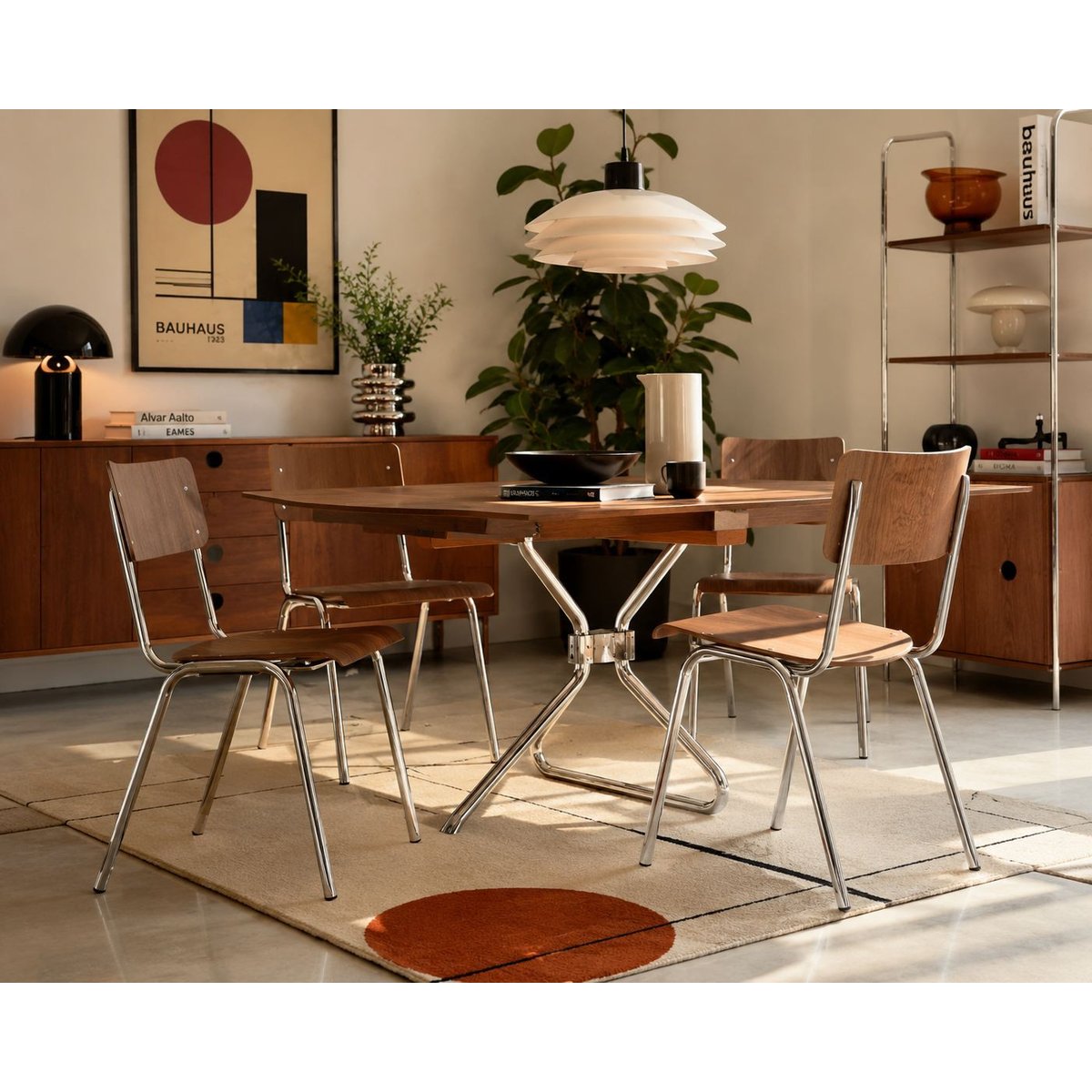 Chaise design empilable en bois (lot de 2) marron, ZUIVER
