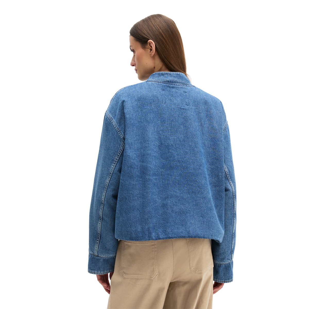 Blouson en jean matelassé regular en mélange de lyocell et de coton bleu clair, MARC O'POLO