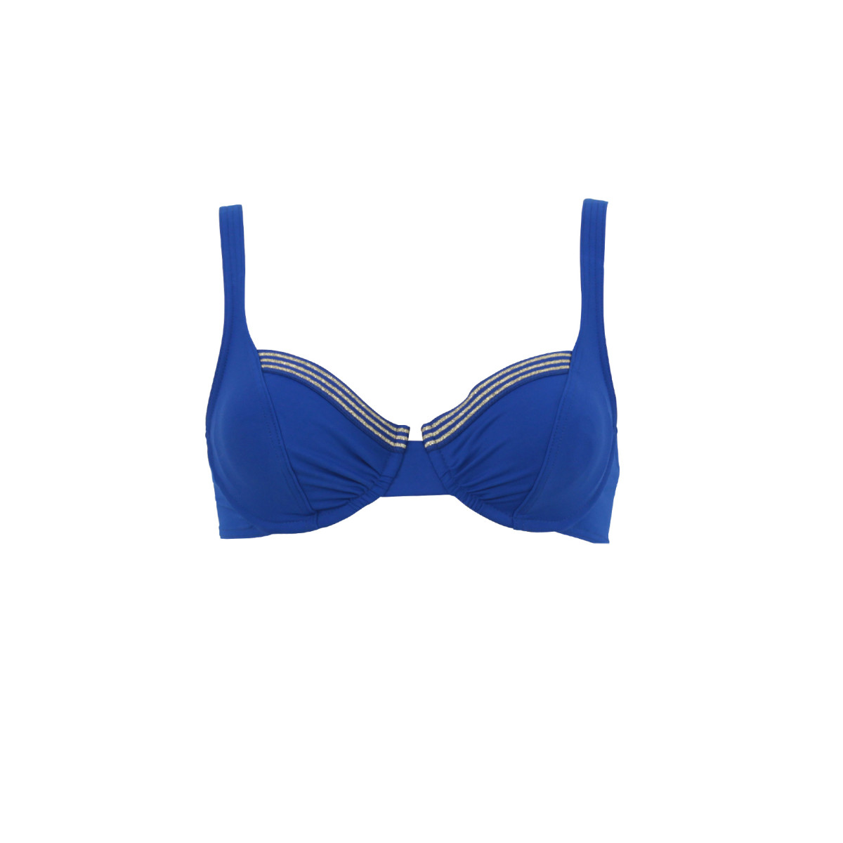 Haut de maillot à armatures LUCIA bleu, JANINE ROBIN