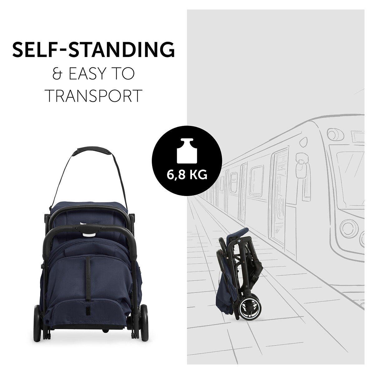 Travel N Care Pushchair- Navy Blue navy, HAUCK