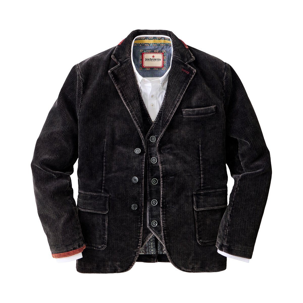 Fabuleux Blazer en Velours Côtelé Délavé rouge, JOE BROWNS