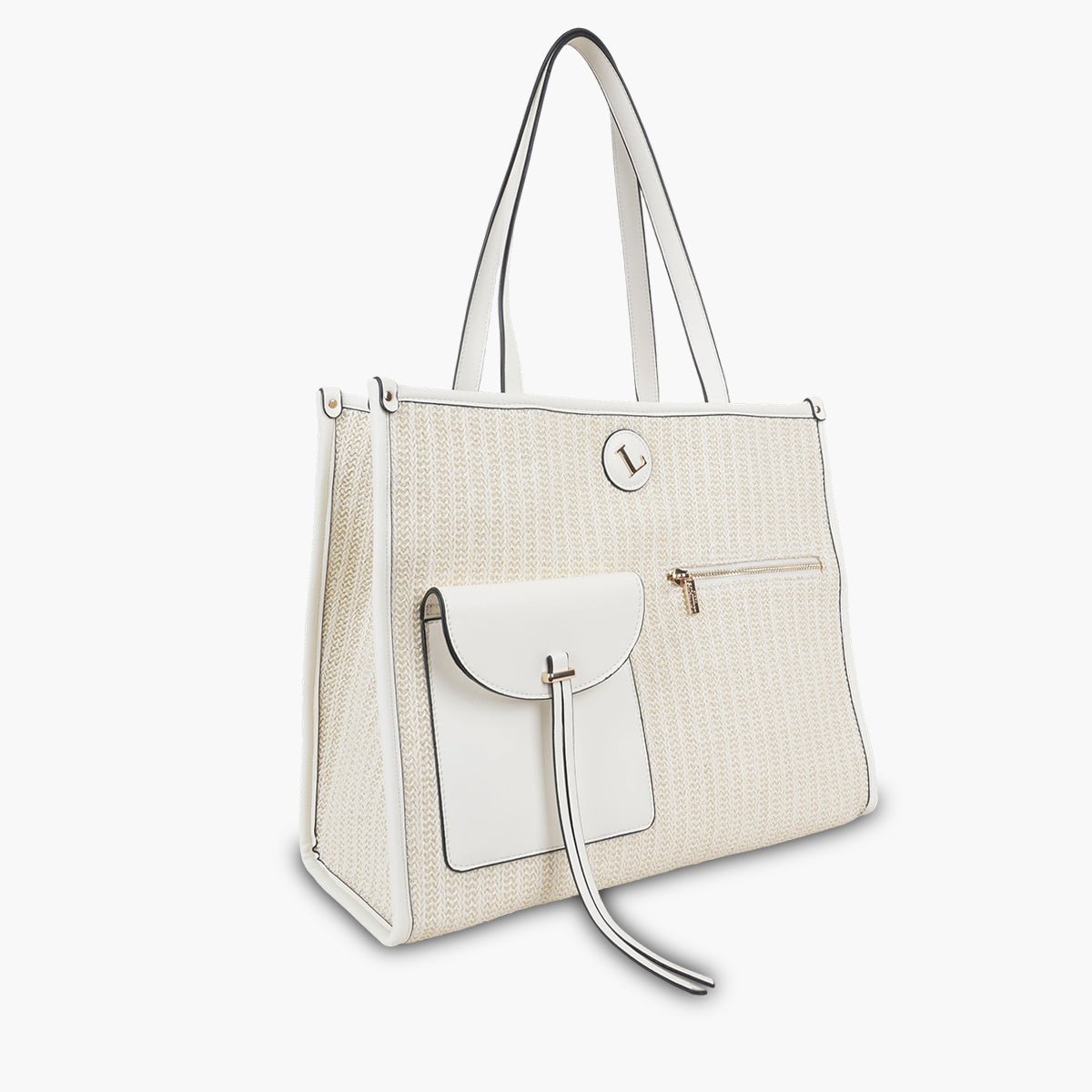 Grand sac shopper Saya blanc, LOLLIPOPS