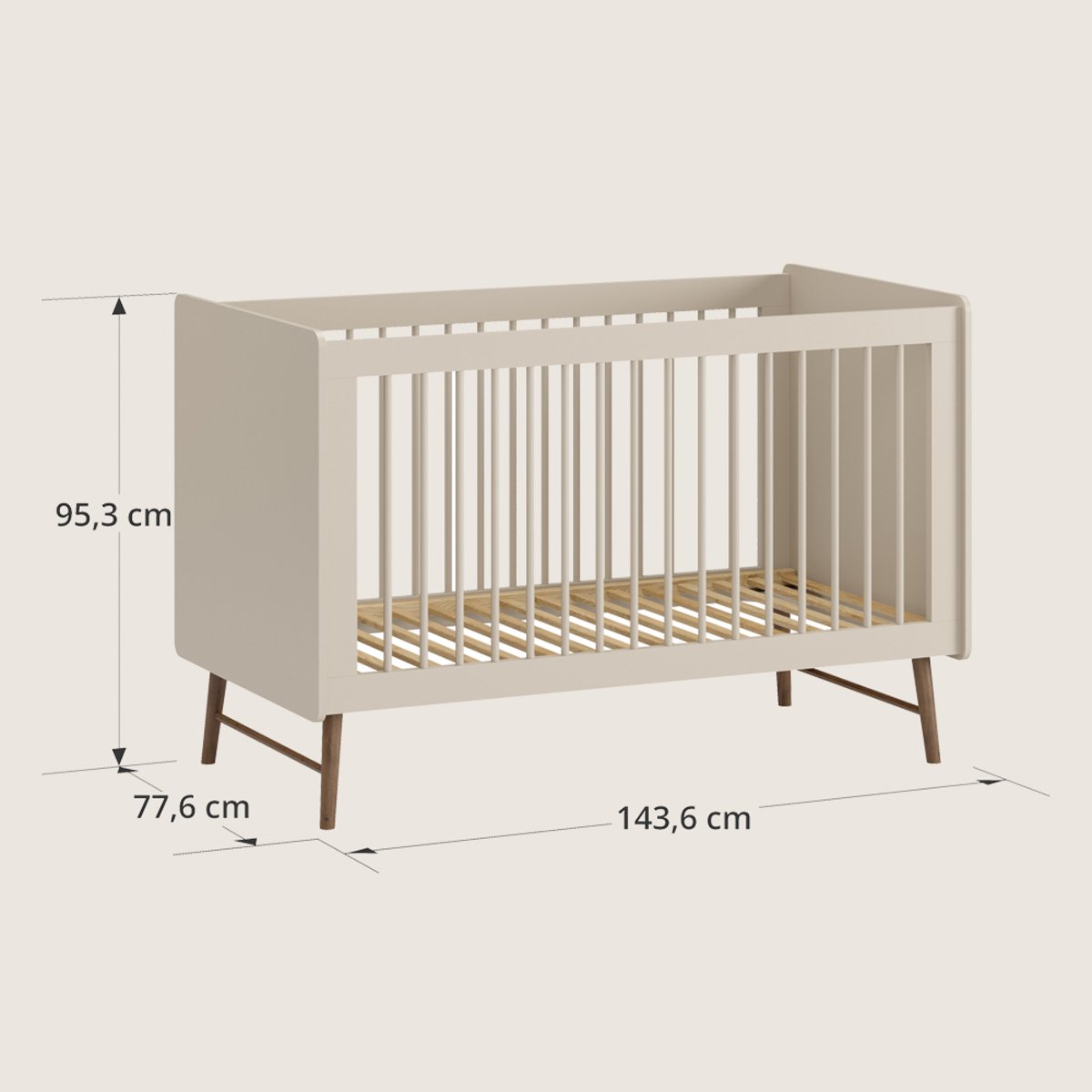 LIT ÉVOLUTIF BÉBÉ «ROSEAU» | 70 X 140 CM ROSEAU beige, PETITE AMELIE