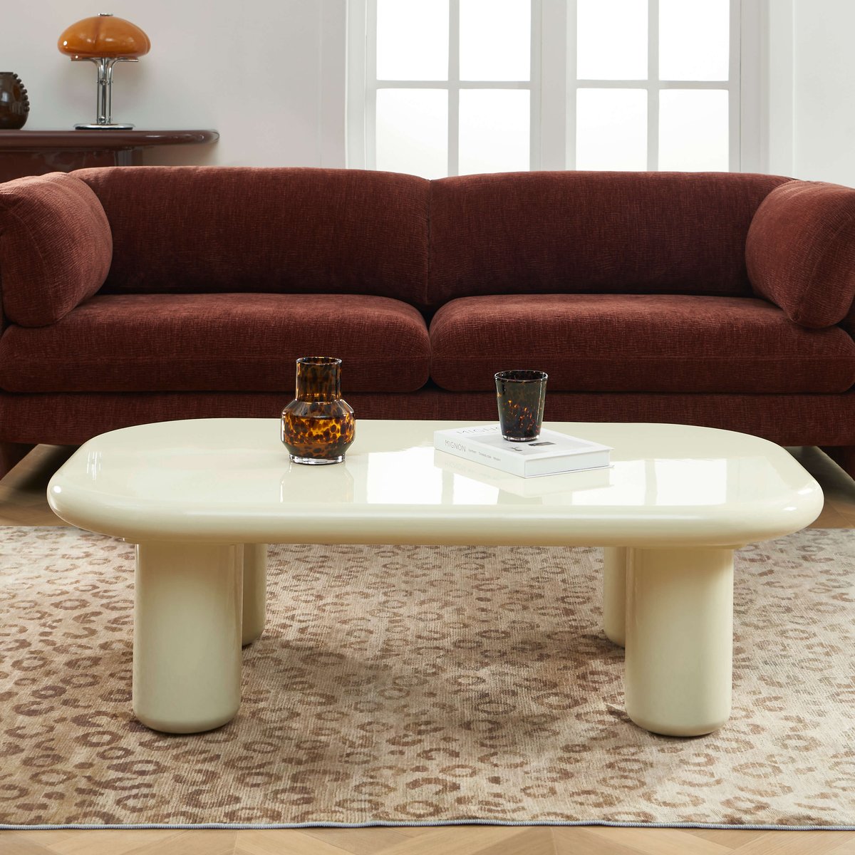 Table basse laquée brillant MOXY blanc, SORELH