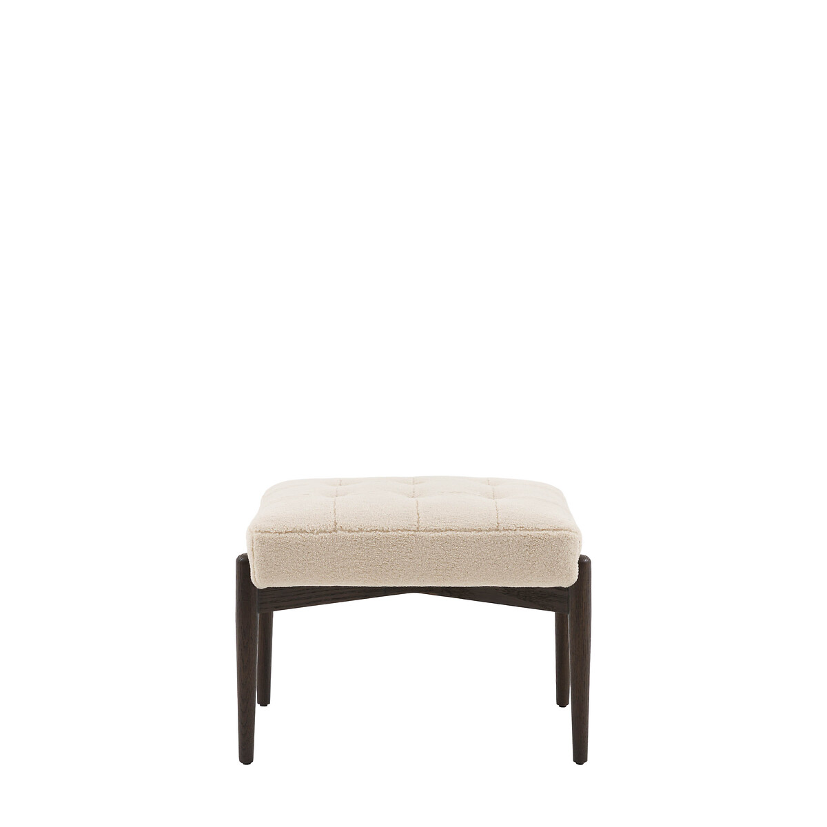 Humphrey Faux Sheepskin & Ash Wood Footstool off-white, ÉDITÉ