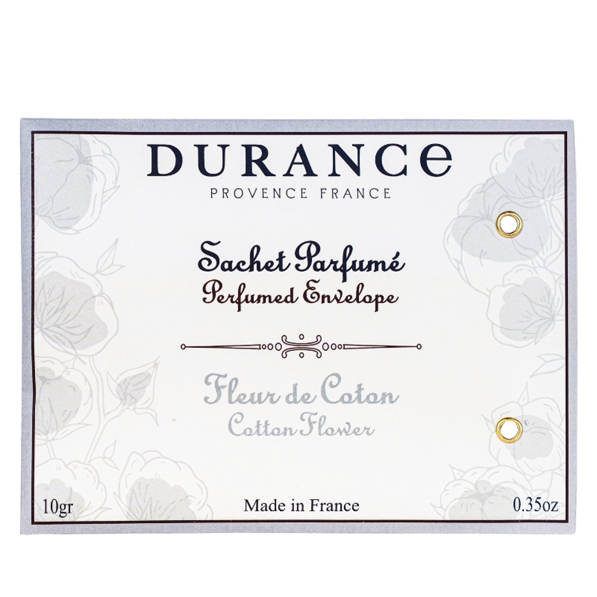 Sachet parfumé FLEUR DE COTON couleur unique, DURANCE