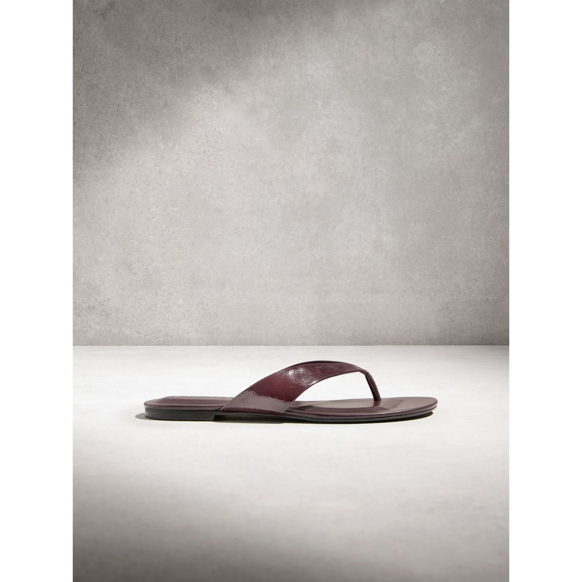 Tongs en cuir à bout rond n. premium prune, NEXT