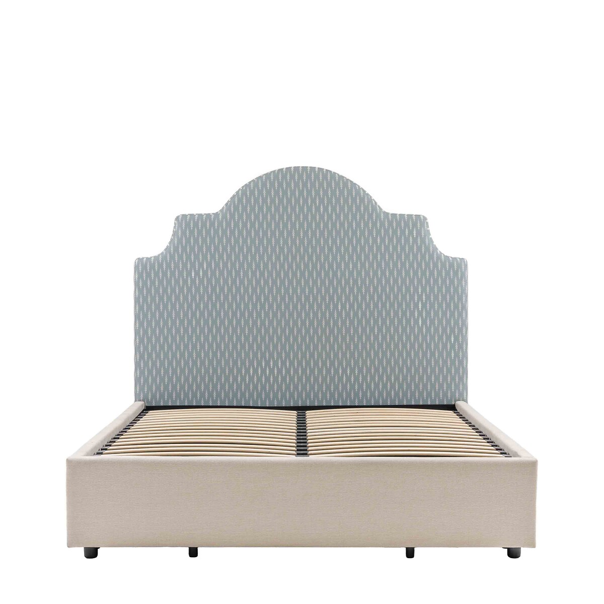 Wilson Sculpted Headboard Ottoman Storage Bed foliage print/blue, ÉDITÉ