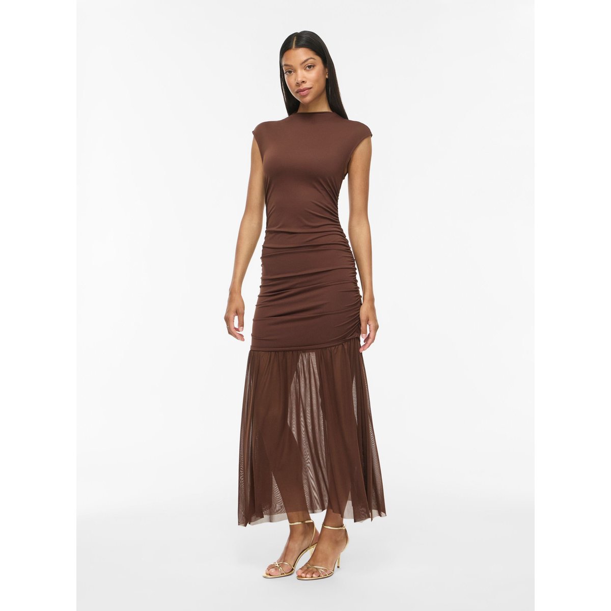 Robe Longue rouge - shaved chocolate1, VILA