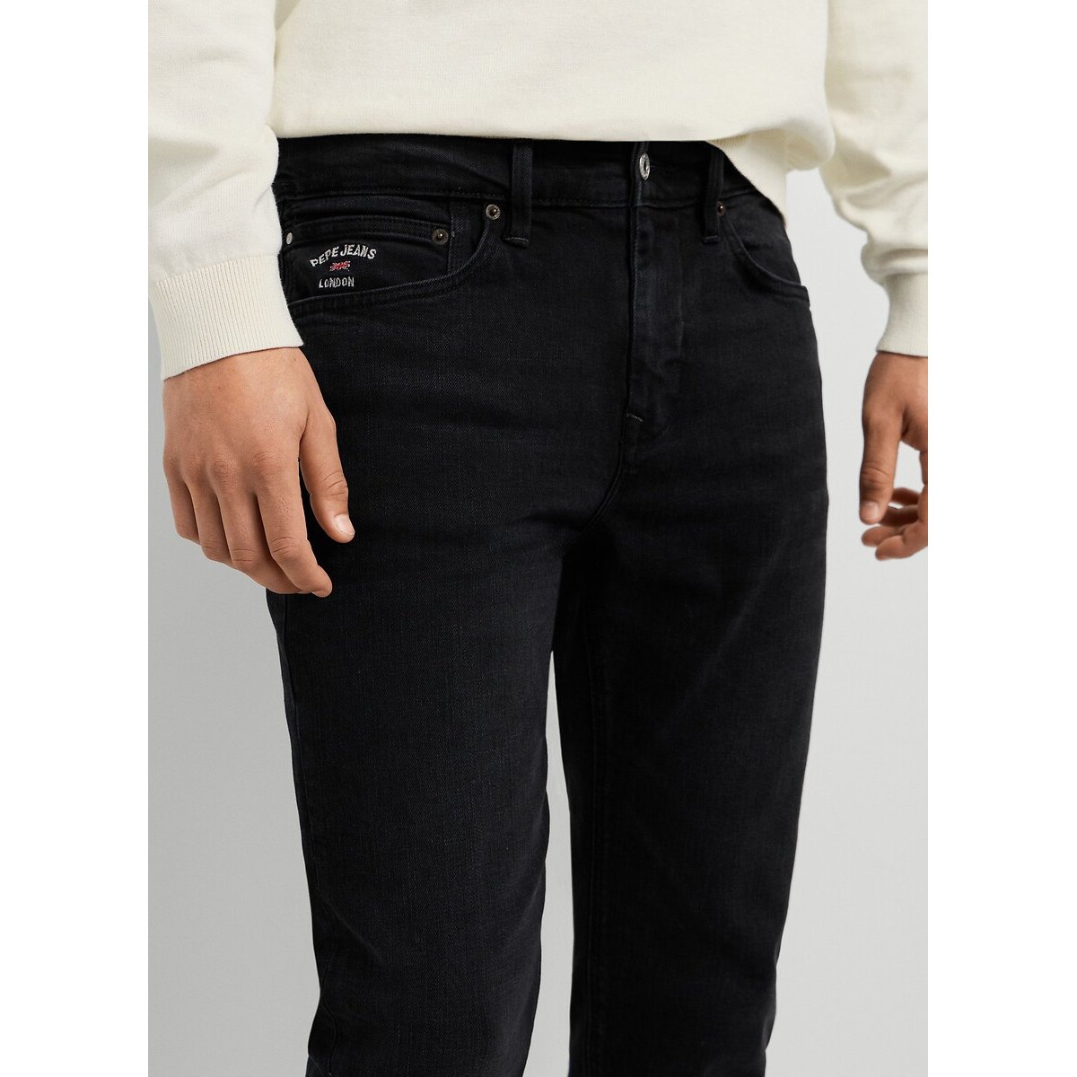 Slim-Fit-Jeans HATCH black stone washed, PEPE JEANS