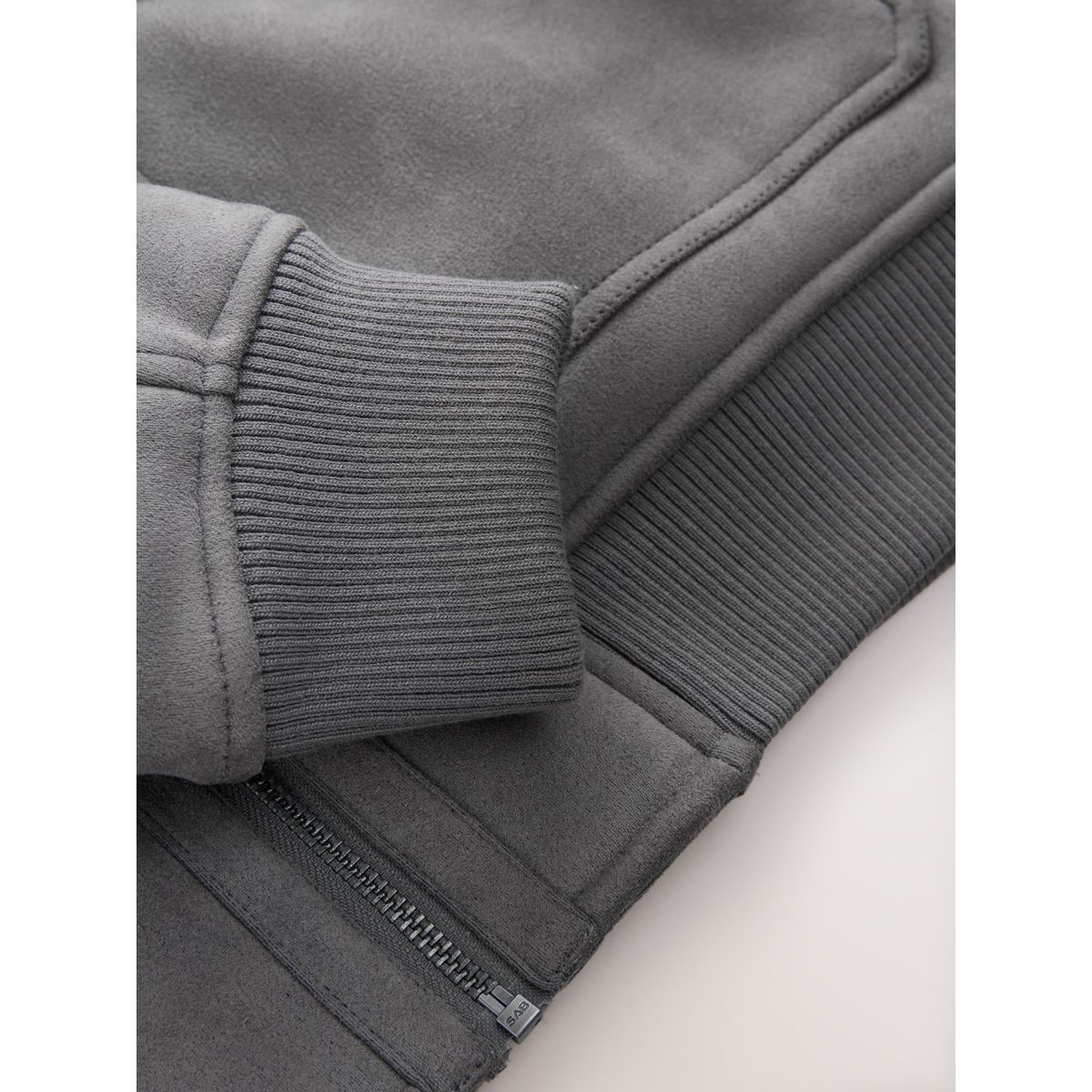 Veste en suédine à doublure peau de mouton gris anthracite, NEXT
