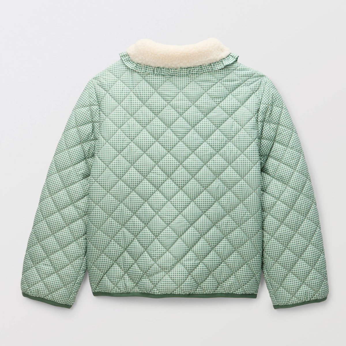 Veste matelassée vichy détails sherpa et broderies meleze, MONOPRIX